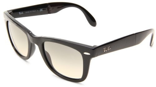 Ray-Ban Folding Wayfarer 601/32 Wayfarer Sunglasses,Black Frame/Crystal Gray Gradient Lens,One Size