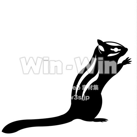 リス W 0139 の無料シルエット素材