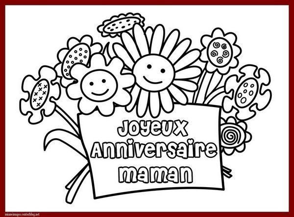 Anniversaire Coloriage Joyeux Anniversaire Maman