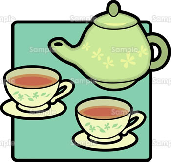 ティーセットのイラスト 工房長のテンプレート玉手箱