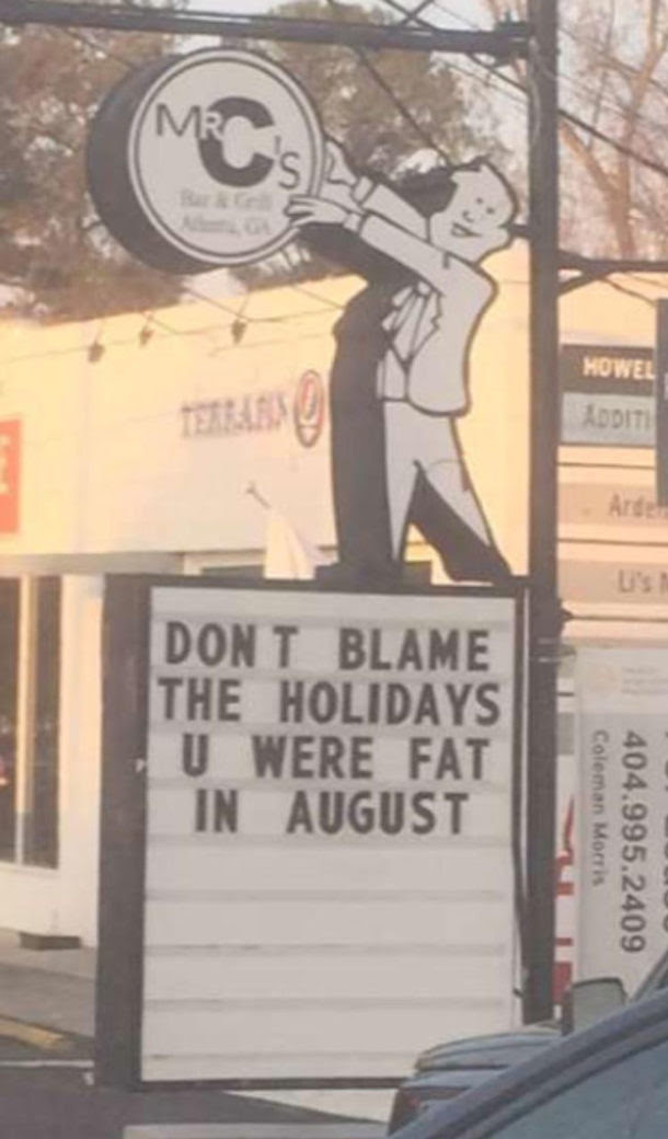 Local restaurant sign