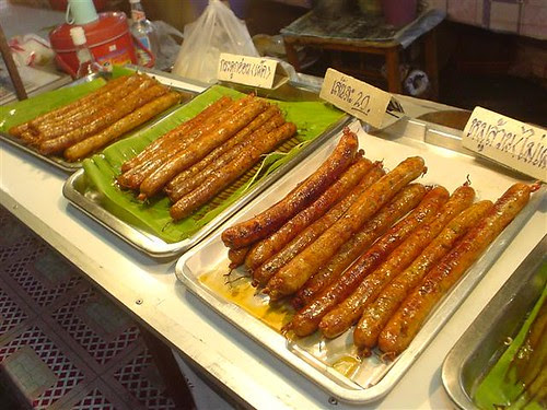 Northern Thai sausages at the market