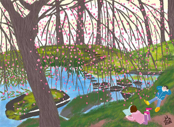 オリジナルイラスト 梅 風景イラスト 景色イラスト ドラマのある風景 冬イラスト 梅イラスト 本山浩子のイラストファイル News