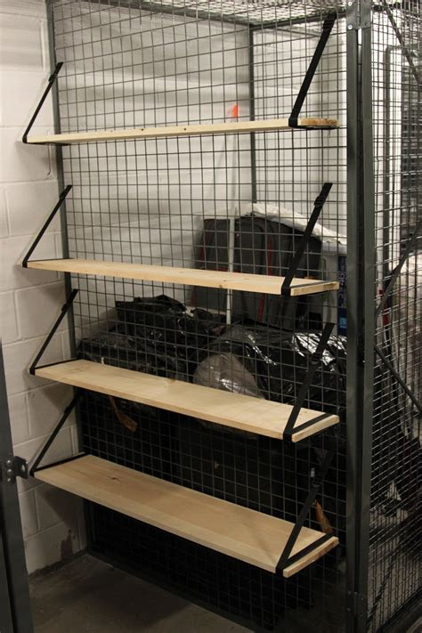 attach shelves   wire mesh walls locker storage