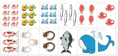 魚のイラスト11種類付き 魚釣りゲーム の作り方と遊び方 こどもとあそぶ Com