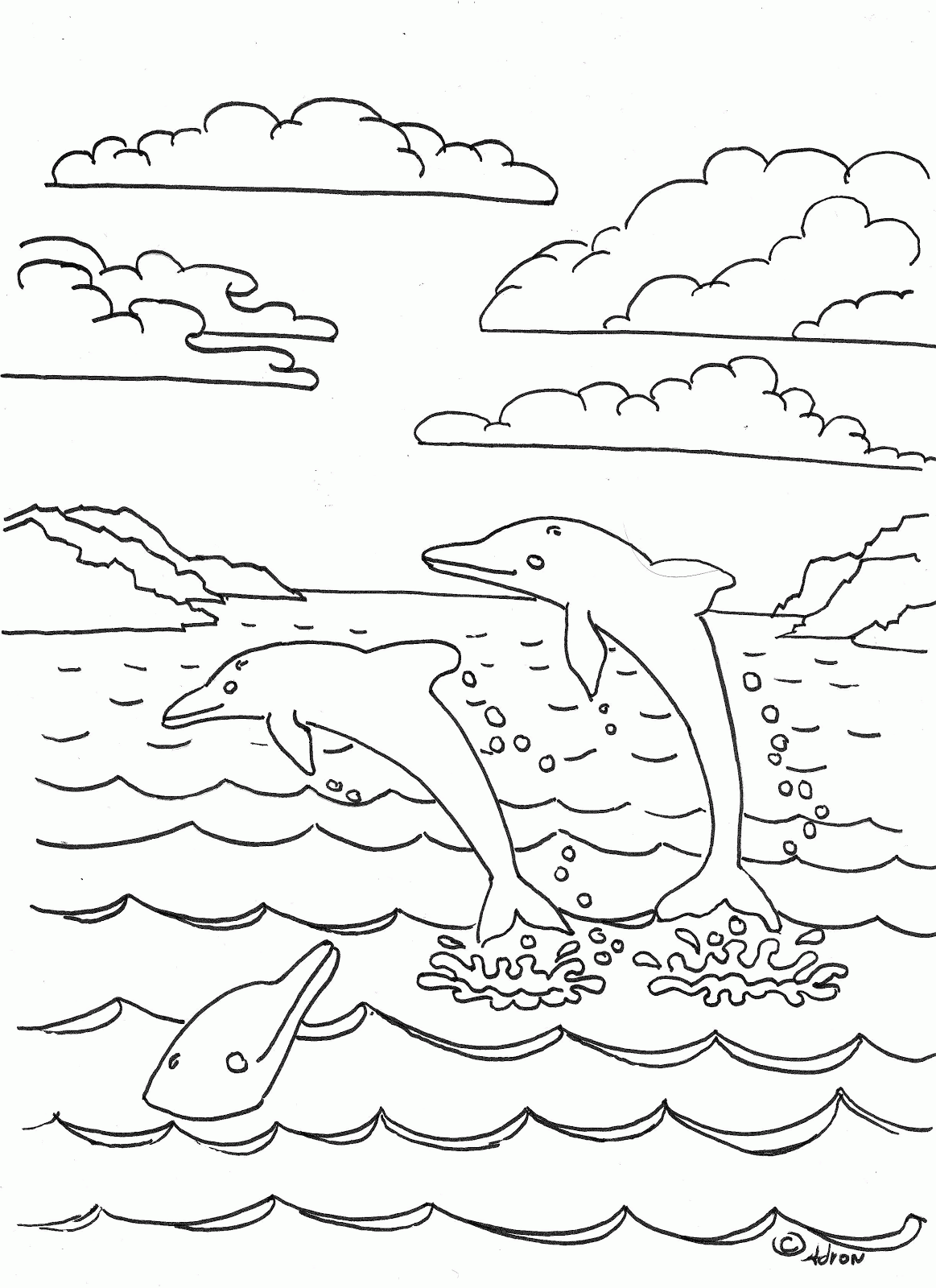 Coloring Pages For Adults Dolphins - Coloring Home