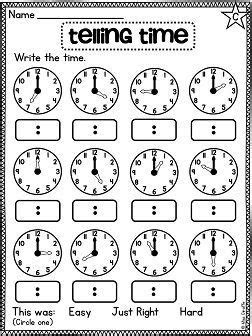  telling time to the hour worksheets that are differentiated and perfect