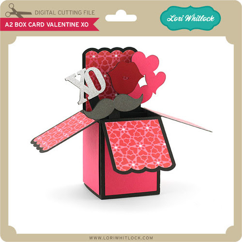 A2 Box Card Valentine XO - Lori Whitlock's SVG Shop