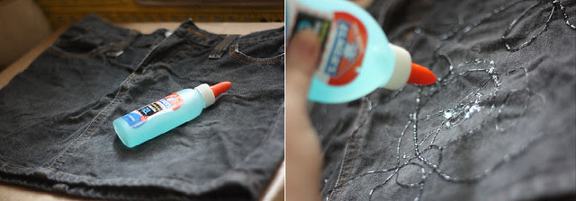 painting denim Peaches