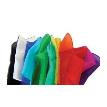 Foulards en soie (22,5 x 22,5 cm) par 12 - Couleurs Assorties