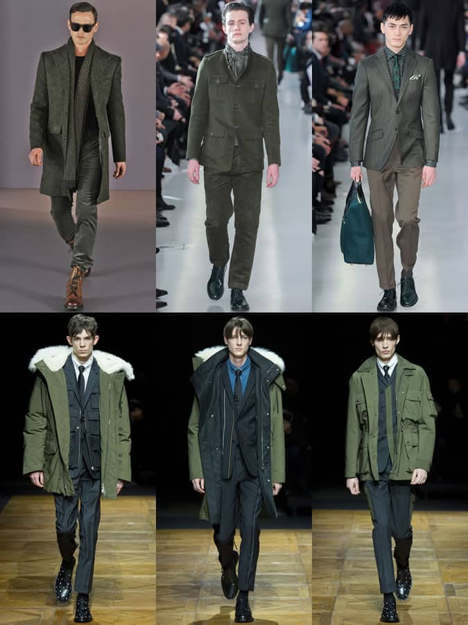Men's Green Jackets & Coats On The Autumn/Winter 2014 Menswear Runways