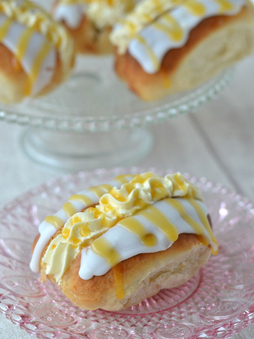 Honey & Orange Filled Iced Buns