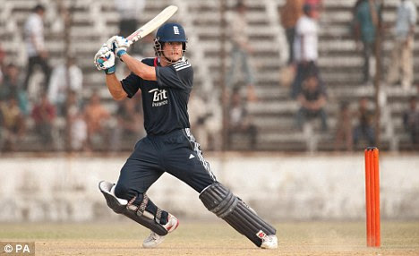 Leading the way: Alastair Cook hit 52 off of 51 balls to help England to an easy win