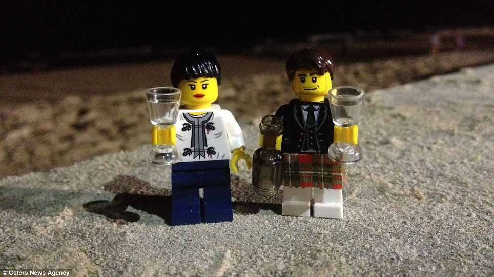 Och aye the noo: Whiskey tasting in bonnie Scotland was also on agenda for the plastic pair