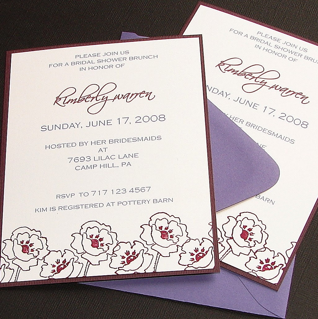 Plum Poppy Invitations - Set (12)