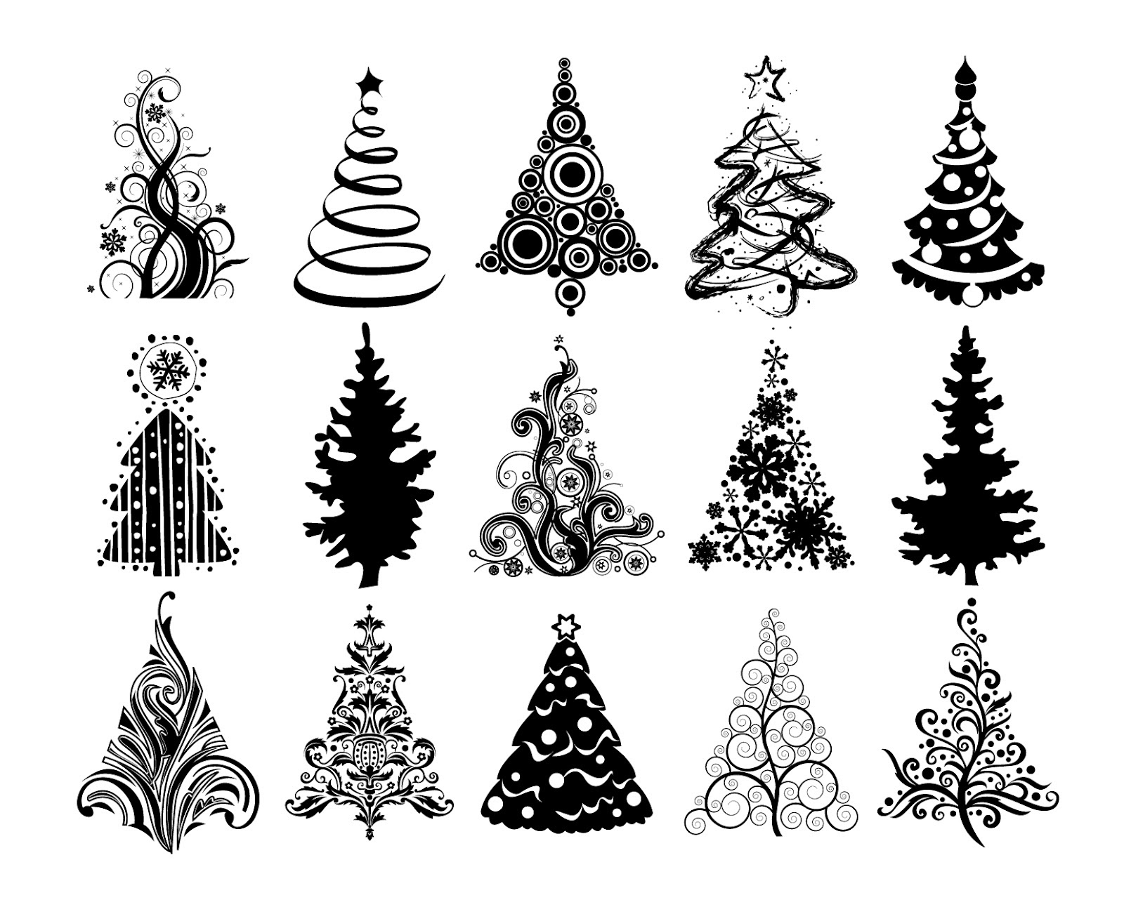 Download 15 Free Vector Silhouettes Christmas Tree Images ...