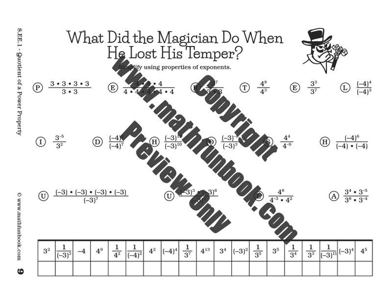 Grade 8 Common Core Math Worksheets - Math Funbook