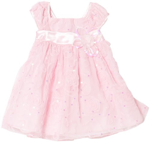 Rare Editions Sequin Floral Soutach Dress, Pink, 24 Months