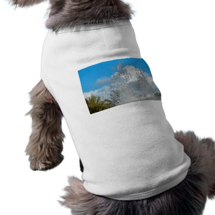 water splashing against blue sky doggie tshirt