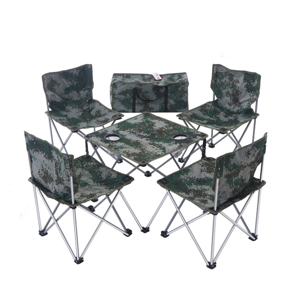 Factory New Design Portable 5 Folding Table Chairs Combination Set