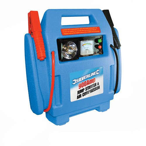 Silverline 234578 900 Watt 12 Ah Jump Starter and Air Compressor