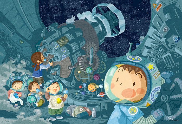 オリジナルイラスト 天体観測 Takahashi Susumu Information