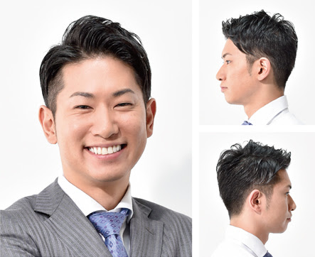 ポイントパーマ ヘアカット ツーブロック ショートのビジネススタイル 新宿 美容院 美容室 ブラックビズ 男性 メンズ 専用ヘアサロン 東京都新宿区西新宿