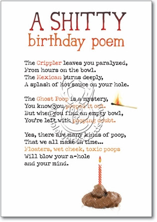 Funny Birthdaycards on Poem Unique Inappropriate Humorous Birthday Greeting Card Nobleworks