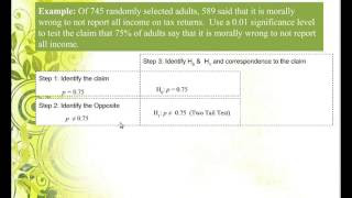 8 Hypothesis Testing One Proportion
