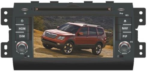 2-DIN digital high definition (800x480) TFT touchscreen Car DVD Player GPS Navigation for (2008-2012) KIA Borrego with Built-In Bluetooth,Radio with RDS, Analog TV, AUX&USB, iPhone/iPod Controls, rear view camera input,Steering Wheel Control