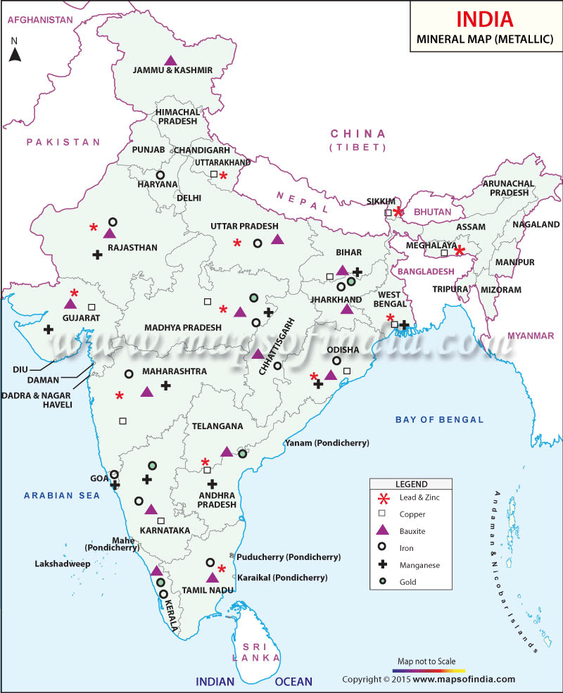 mineral map of india Mineral Distribution In India mineral map of india
