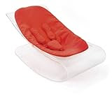 Bloom Coco Plexistyle Baby Lounger with Seat Pad, Transparent Frame, Pad Rock Red (Leatherette)