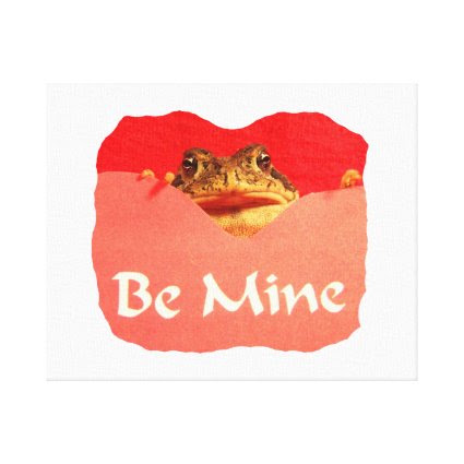 Frog be mine cutout valentine canvas print
