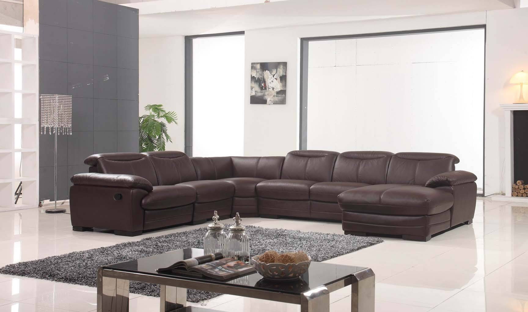 brown oversized sectional sofa living room with arm rest 