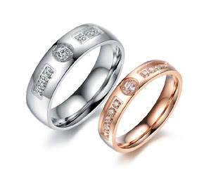 Mens-womens-love-anniversary-18K-rose-gold-plated-titanium-steel ...