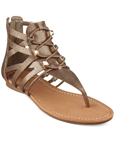GUESS Glando Gladiator Flat Thong Sandals - Shoes - Macy's