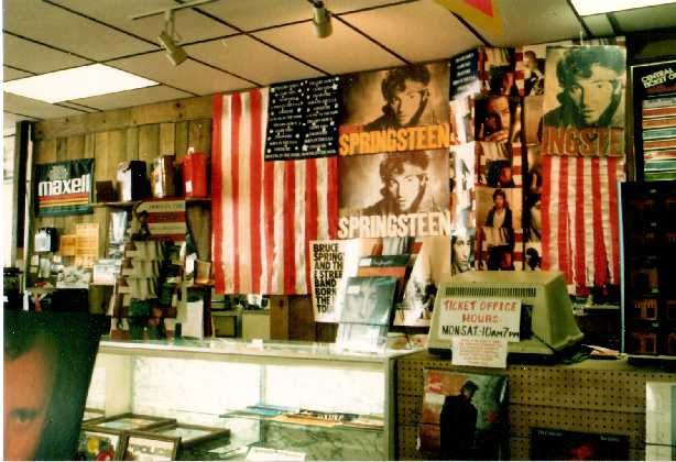Part of my contest-winning Springsteen display. Note the ticket counter, an obvious target for robbery.