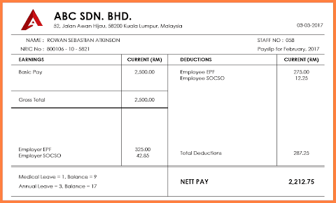 contoh slip gaji malaysia pdf