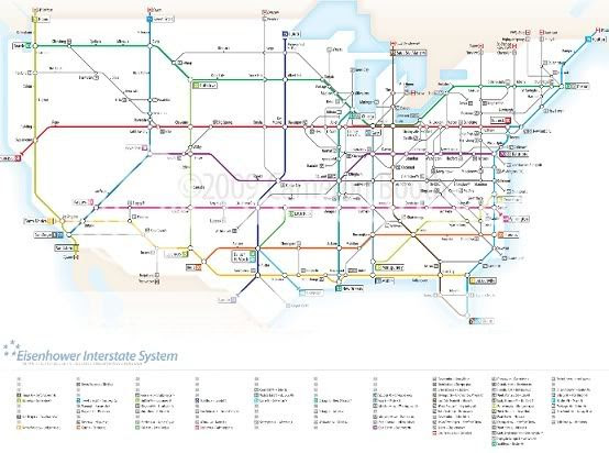 US interstate system as tube map