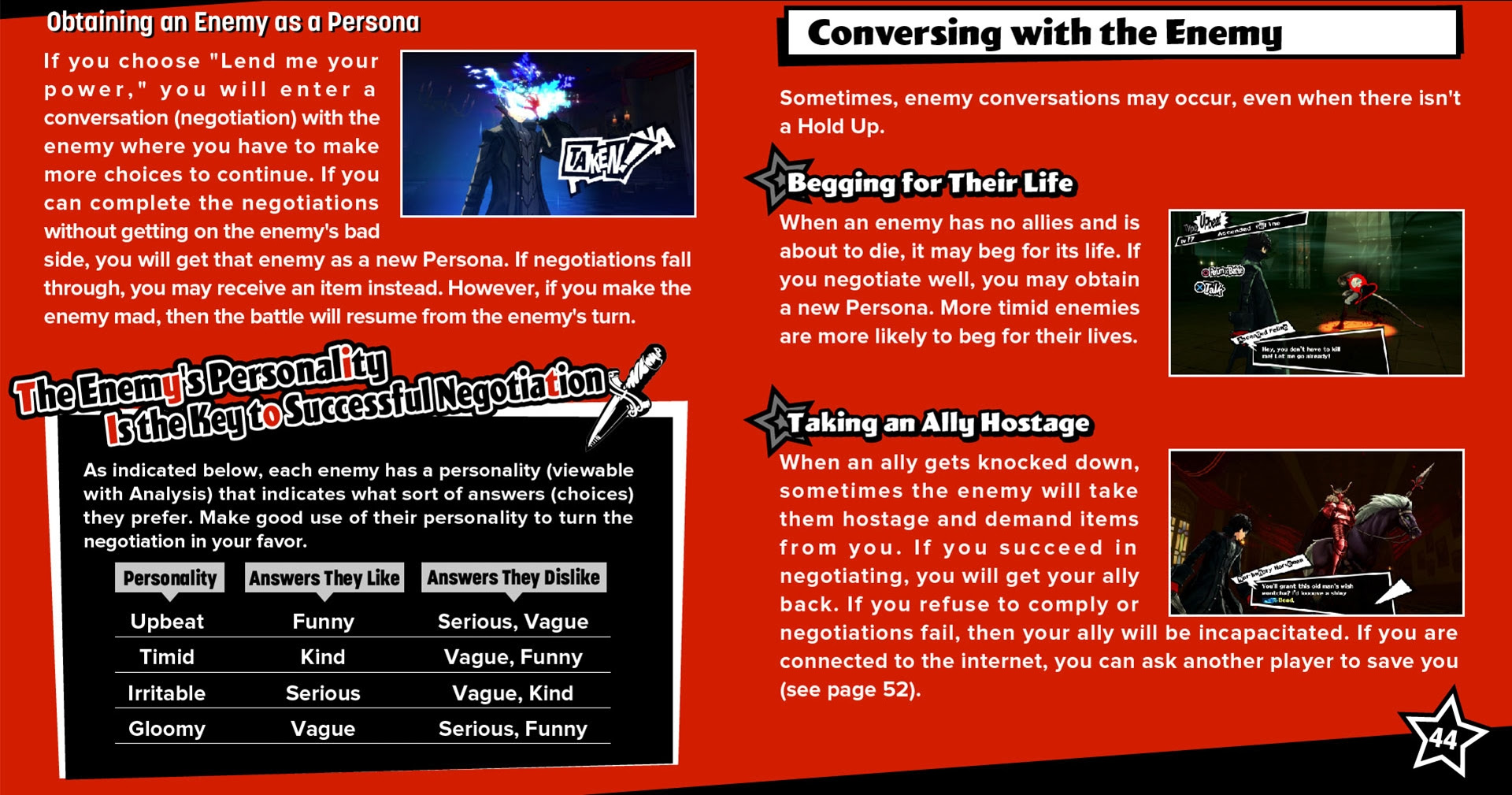Negotiation Tactics : Persona5