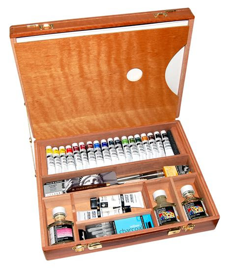 Cryla brushes are designed for acrylic painting and the cryla range now includes more brush shapes and larger sizes. Daler-Rowney Deluxe Cryla Acrylics Wooden Box | Rex Art