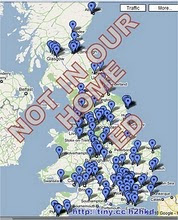 Each blue blob shows a case of child abuse in an institution like a nursery or a school