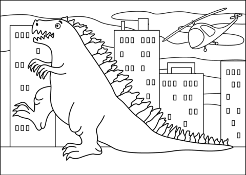 godzilla coloring page  free printable coloring pages
