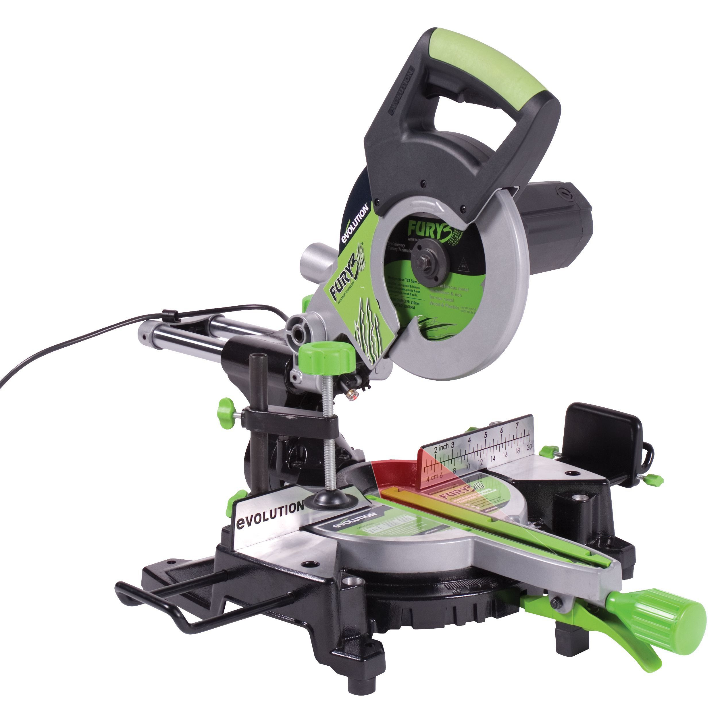 Evolution 1400W 240V 210mm Sliding Mitre Saw FURY3 
