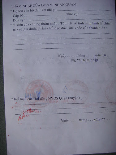 Lý lịch nghĩa vụ quân sự sai do chính quyền địa phương khai (tờ 3/3)