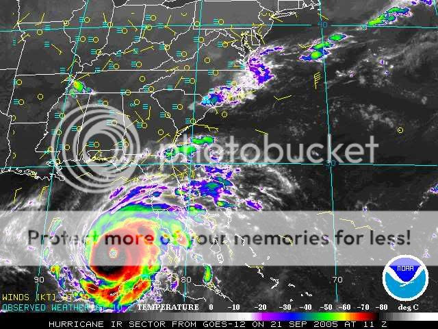 9-21-05 Hurricane Rita tracking map Pictures, Images and Photos