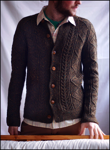 Saddle Shoulder Aran Cardigan 3