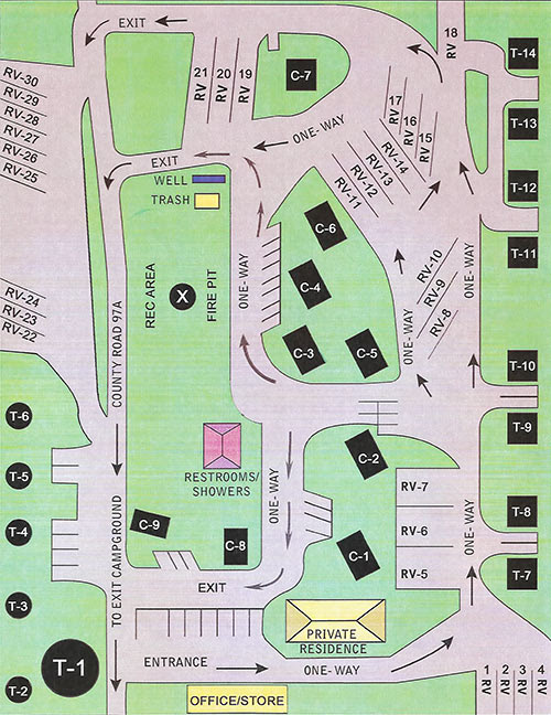Hawks nest caravan park site map