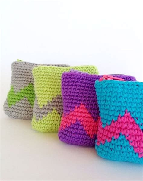 organized cute crochet coin purses