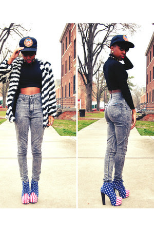 Nasty Gal Wild Stripe Faux Fur Coat coat